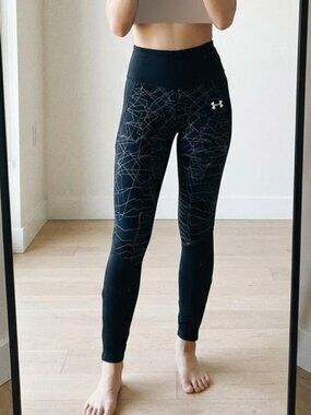 Under Armour Women's Black Blue Compression Athletic Leggings